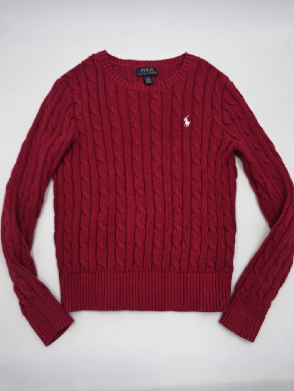 Polo Ralph Lauren girls' red cableknit sweater size M